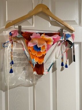 La Blanca Multicolor Tassel Swim Bikini Bottom - Size 14